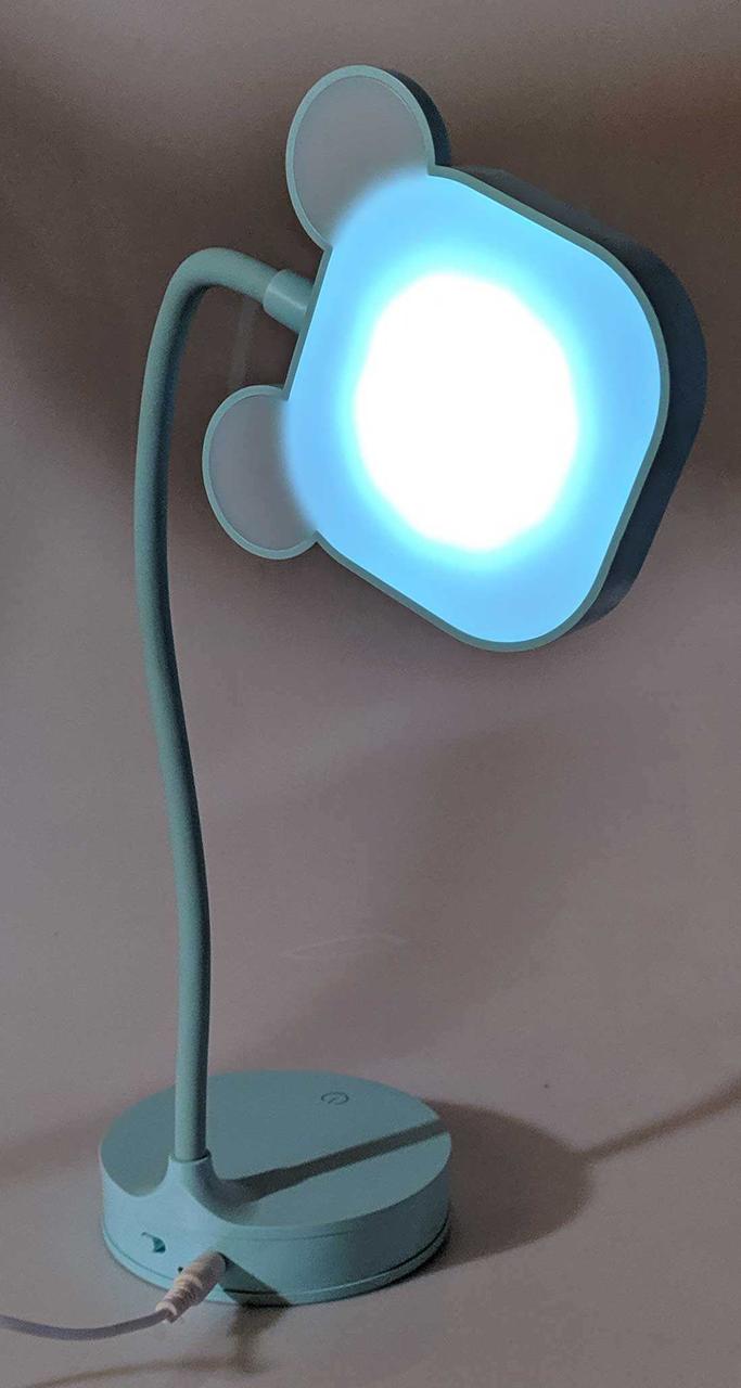 Зеркало настольное с LED подсветкой на аккумуляторе голубое 28х10х10см (33869) - фото 3 - id-p1316320701