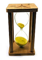 Часы песочные в бамбуке "Time is Money" желтые 20мин 16,5х10х10см (29765D)