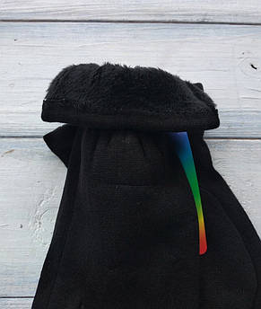 Жіночі стрейчеві рукавички Чорні, фото 4