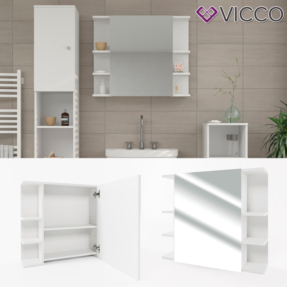 Дзеркальна шафа у ванну 64x80 Vicсo Fynn, білий