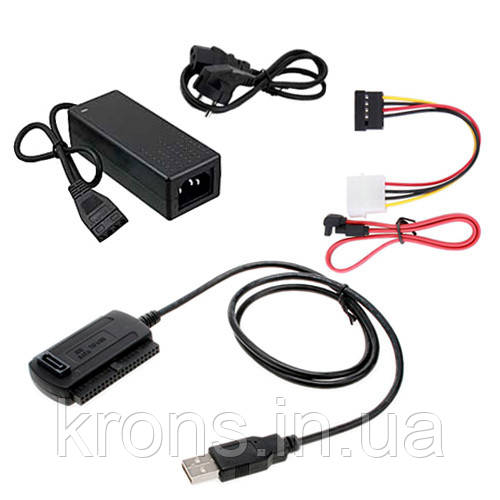 Перехідник USB 2.0 - SATA, IDE, 2.5/3.5 і блок живлення, фото 1