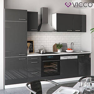 Кухонний гарнітур 270 см Vicco Optima, антрацит глянець
