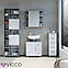 Пенал для ванної Vicco Ilias 60x190, білий, бетон, фото 6