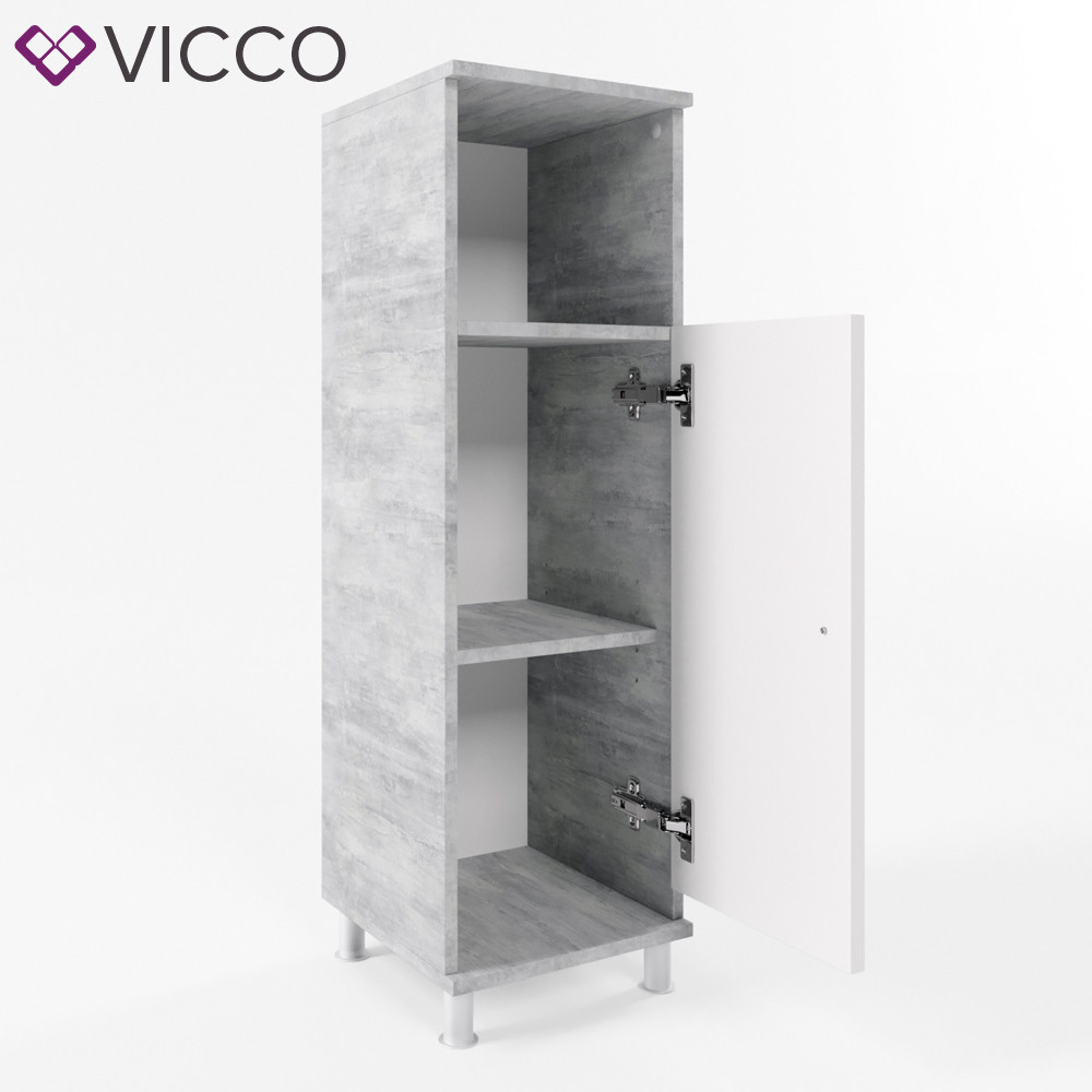 Пенал для ванної 30x95 Vicco Fynn, білий, бетон