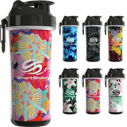 Шейкер SmartShake Double Wall Shaker Cup 800 мл квітковий, фото 2