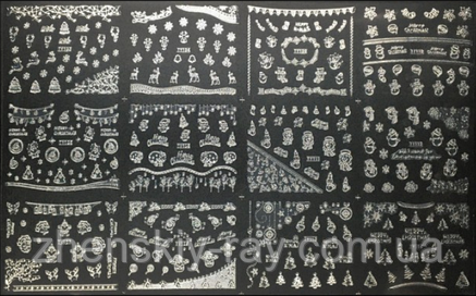 3D наклейки для нігтів "Сніжинки білі", фото 2