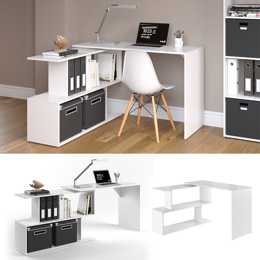 Кутовий комп'ютерний стіл 120x77 Vicco Levia, білий