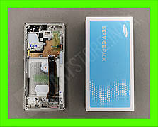 Дисплей Samsung N985 White Note 20 Ultra (GH82-23622C) сервісний оригінал у зборі з рамкою