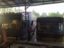 Производство и замена лобового стекла триплекс на автобусе Vest Center H на шасси Volvo B7RLE 4x2 в Никополе (Украина). 4