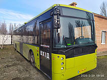 Производство и замена лобового стекла триплекс на автобусе Vest Center H на шасси Volvo B7RLE 4x2 в Никополе (Украина). 13