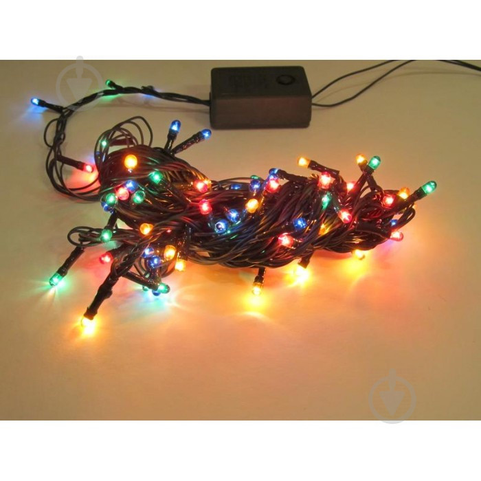 Світлодіодна гірлянда LED 100 RGB COLOR чорний дріт 3.3 м sz