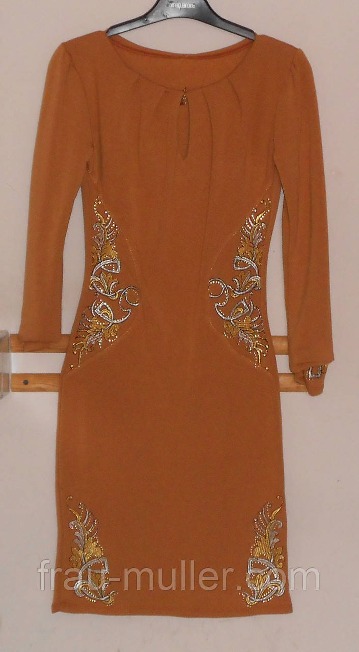 Сукня молодіжне кольору гірчиці по фігурі Dioris, фото 1