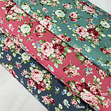 Бавовняний сатин рожеві троянди на кораловому, ш. 160 см, фото 6