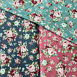 Бавовняний сатин рожеві троянди на кораловому, ш. 160 см, фото 8