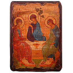 Дерев'яна ікона Святої Трійці «Старозавітна», 17х23 см (814-2030)