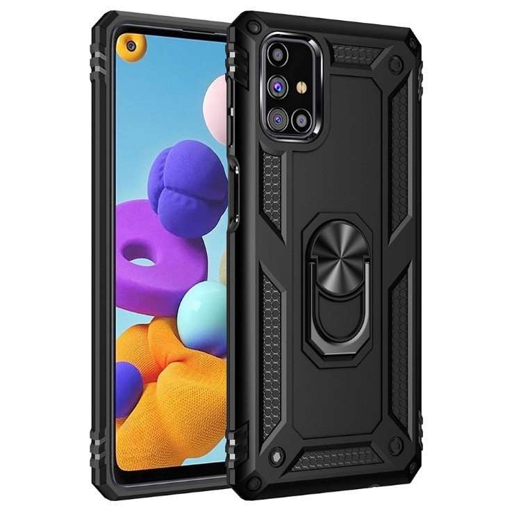 Протиударний чохол для Samsung Galaxy M31S (SM-M317), Eastmate, чорний, з кільцем