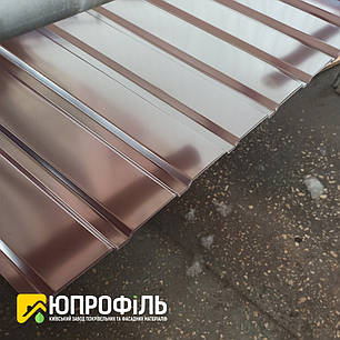 Профнастил стіновий ПС10 для забору Коричневий RAL 8017 глянець 0.40 мм, фото 2
