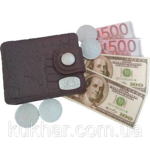 Цукрові прикраси на торт "Гроші та гаманець" чорний, фото 1