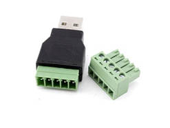 Перехідник USB 2.0 Type-A штекер тато - клеммники 5pin