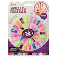 Накладные ногти "Glamour Nails" (36 шт) [tsi114143-ТSІ]| Накладные ногти для детей