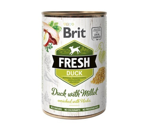 Консерви для собак Brit Fresh Duck/Millet з качкою і пшоном 400 г