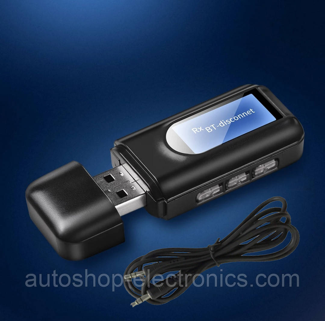 СТЕРЕО Bluetooth 5.0 AUX USB / СТЕРЕО Блютуз 5.0 АУКС ЮСБ / приймач + передавач / трансмітер + ресивер, фото 1