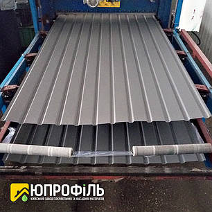 Профнастил стіновий ПС10 для забору Темно-сірий RAL 7024 матовий 0.45 мм, фото 2