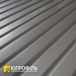 Профнастил стіновий ПС10 для забору Темно-сірий RAL 7024 матовий 0.42 мм., фото 2