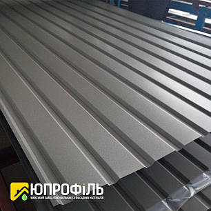Профнастил стіновий ПС10 для забору Темно-сірий RAL 7024 матовий 0.42 мм., фото 2