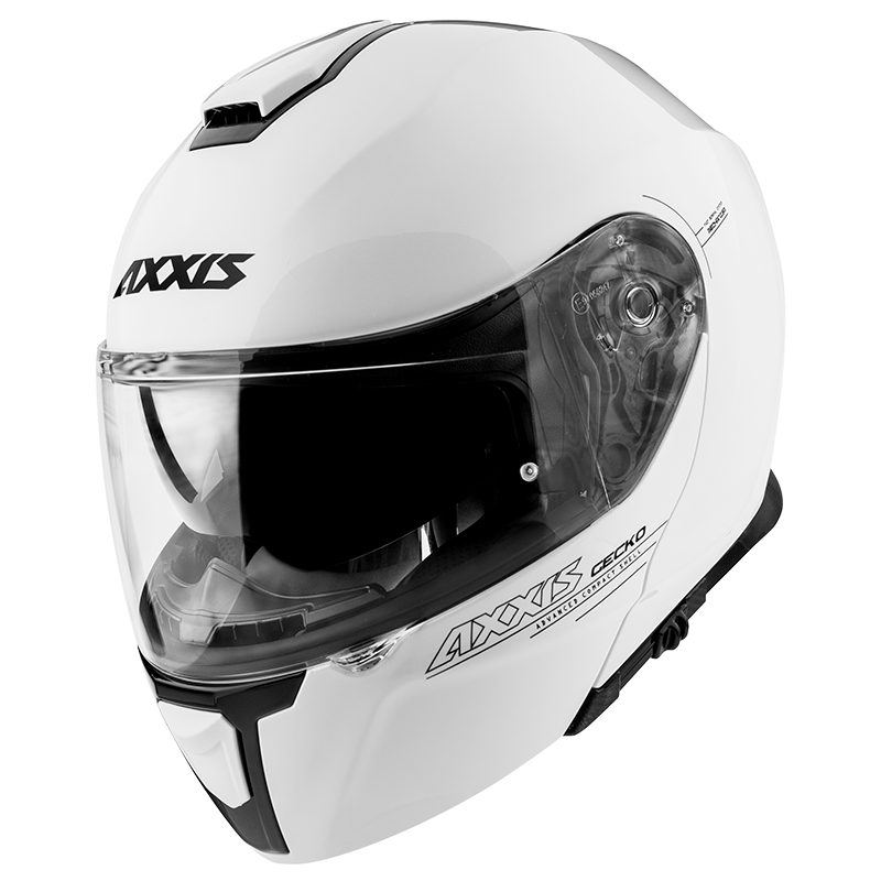 Мотошолом AXXIS GECKO Solid A0 Gloss White L