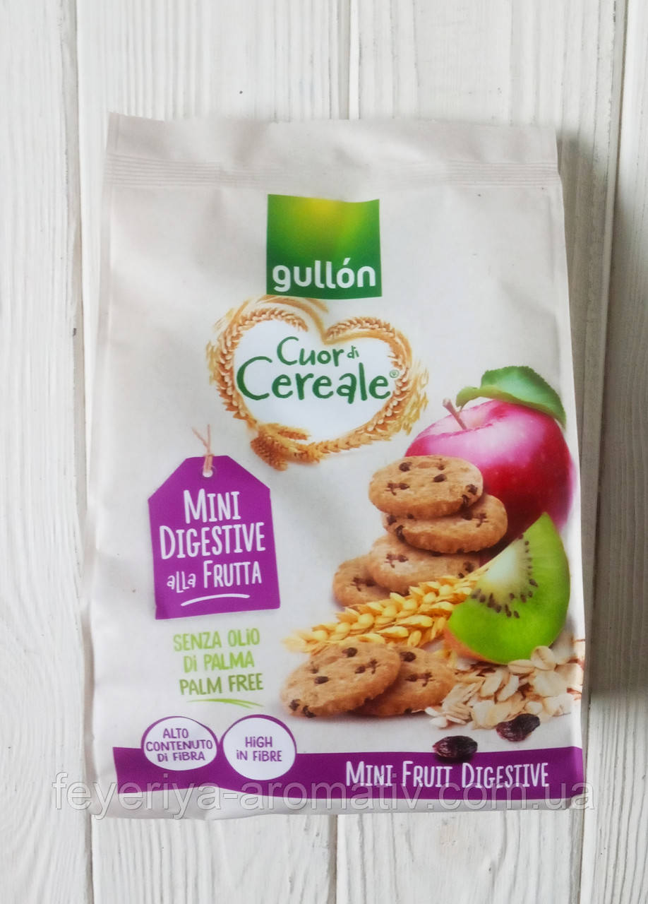 Вівсяне печиво із сушеними фруктами Gullon Cuor di Cereale mini Digestive, 225гр (Іспанія)