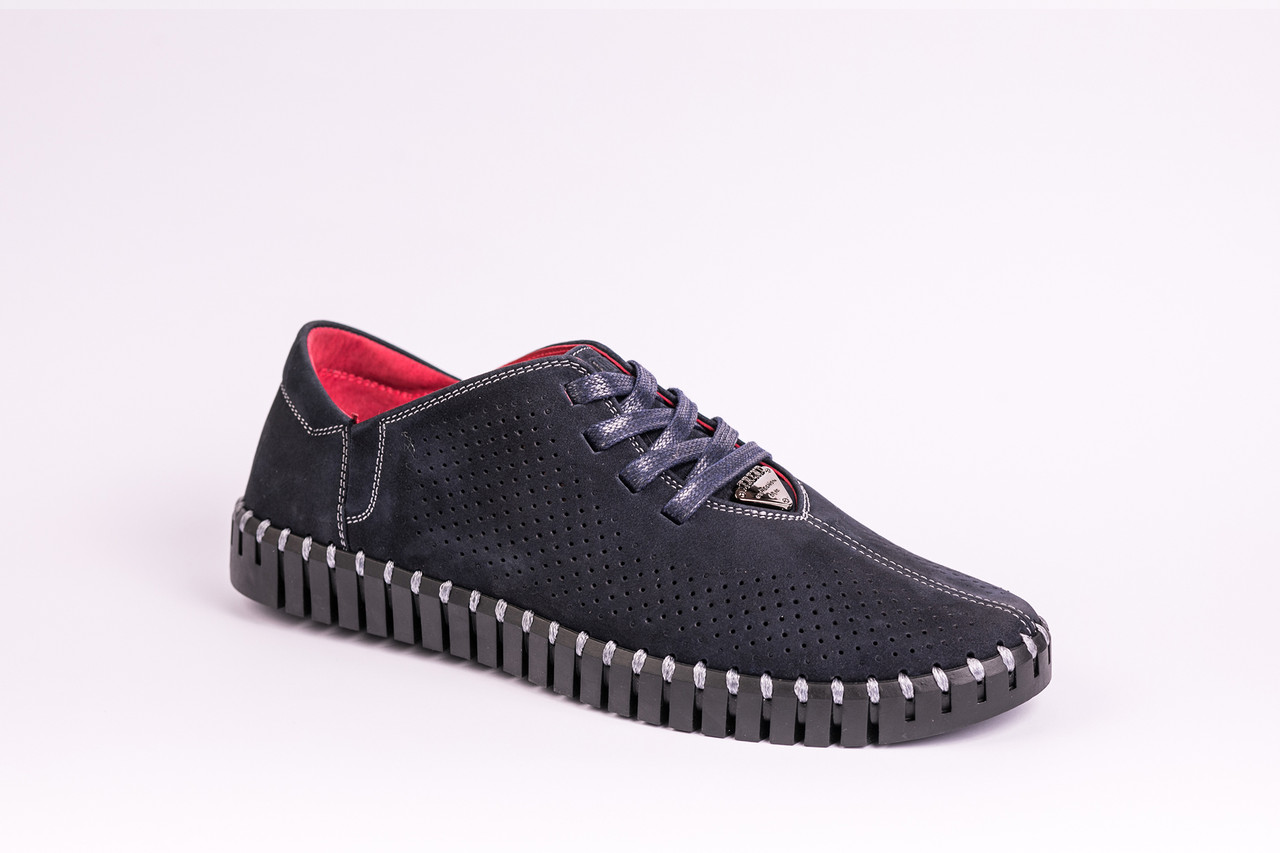 Мокасини Prime Shoes з перфорацією, сині