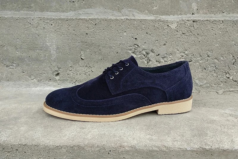 Туфлі броги, замшеві сині 42 43 розмір, фото 1