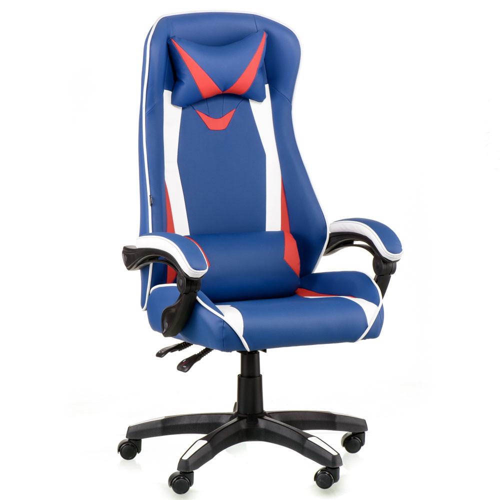 Ігрове крісло ExtremeRace пластик механізм Anyfix шкірозамінник синій (Special4You-ТМ)