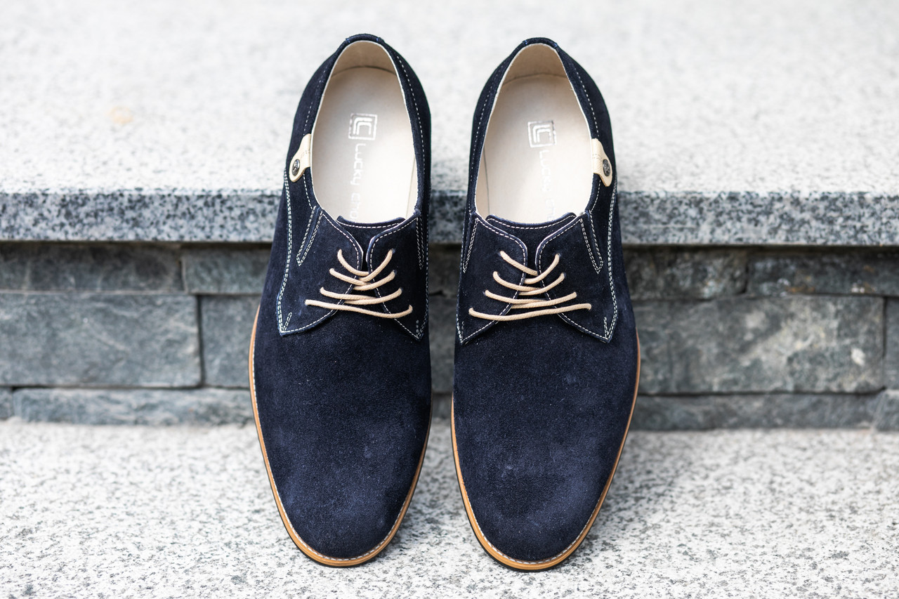 Туфлі замшеві сині Lucky Choice, фото 1