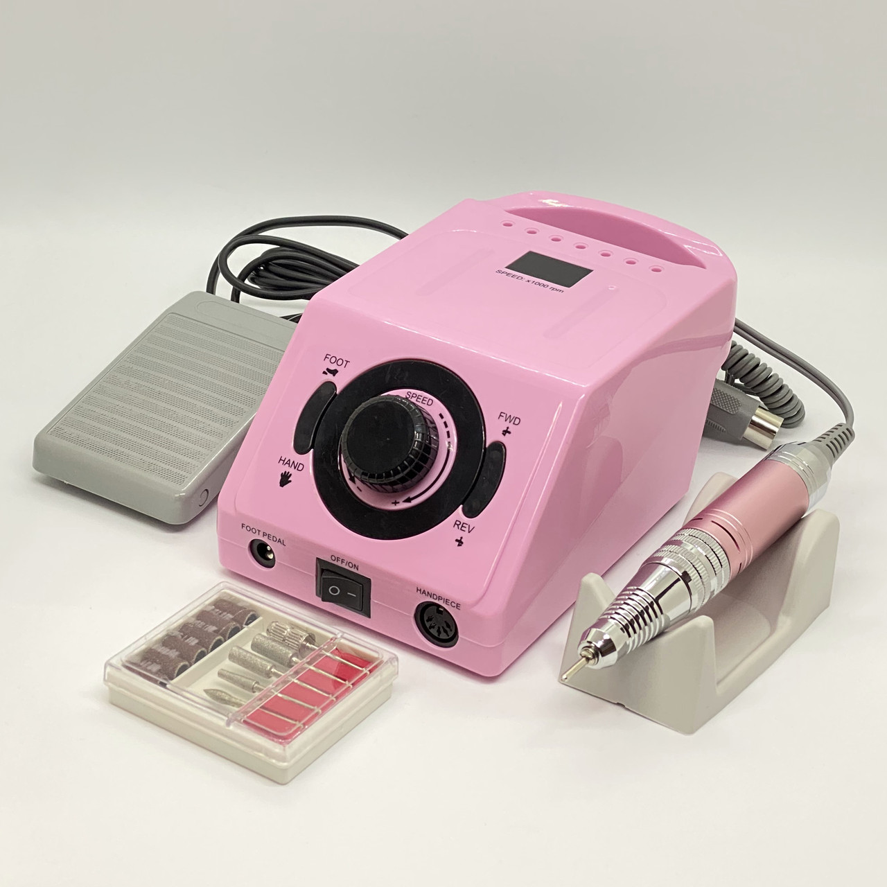 Фрезер Master Professional ZS-716 на 65 Вт і 45000 об/хв ручка 18V для манікюру і педикюру, рожевий
