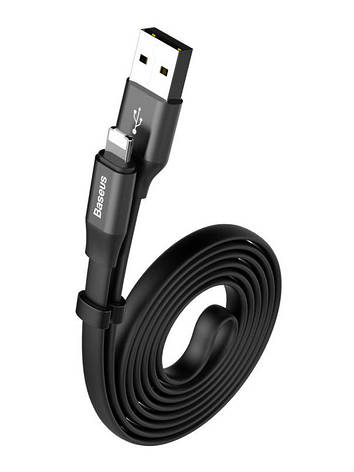 Кабель для зарядки телефона/ смартфона Baseus Micro-USB - Lightning 1.2 м 2 А Чорний (CALMBJ-A01), фото 1
