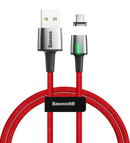 Магнітний кабель для зарядки телефона/ смартфона Baseus USB - Type-C 2 А 2 м Червоний (CATXC-B09), фото 1