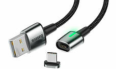 Магнітний кабель для зарядки телефона/ смартфона Baseus USB - Type-C 2 А 2 м Чорний (CATXC-B01), фото 4