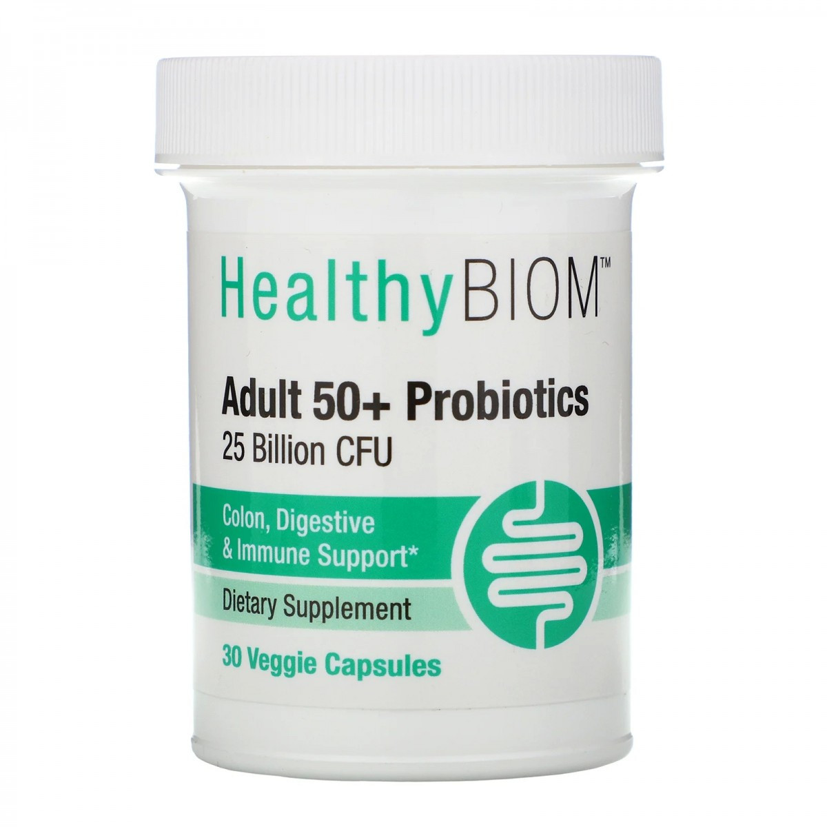 Пробіотики для дорослих 50+, 25 млрд 30 капс лакто-біфідобактерії HealthyBiom USA