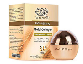 Крем для обличчя ЕВА eva collagen з колагеном проти зморщок ANTI AGEING Anti-Ageing gold Collagen 3D-крем від зморщок