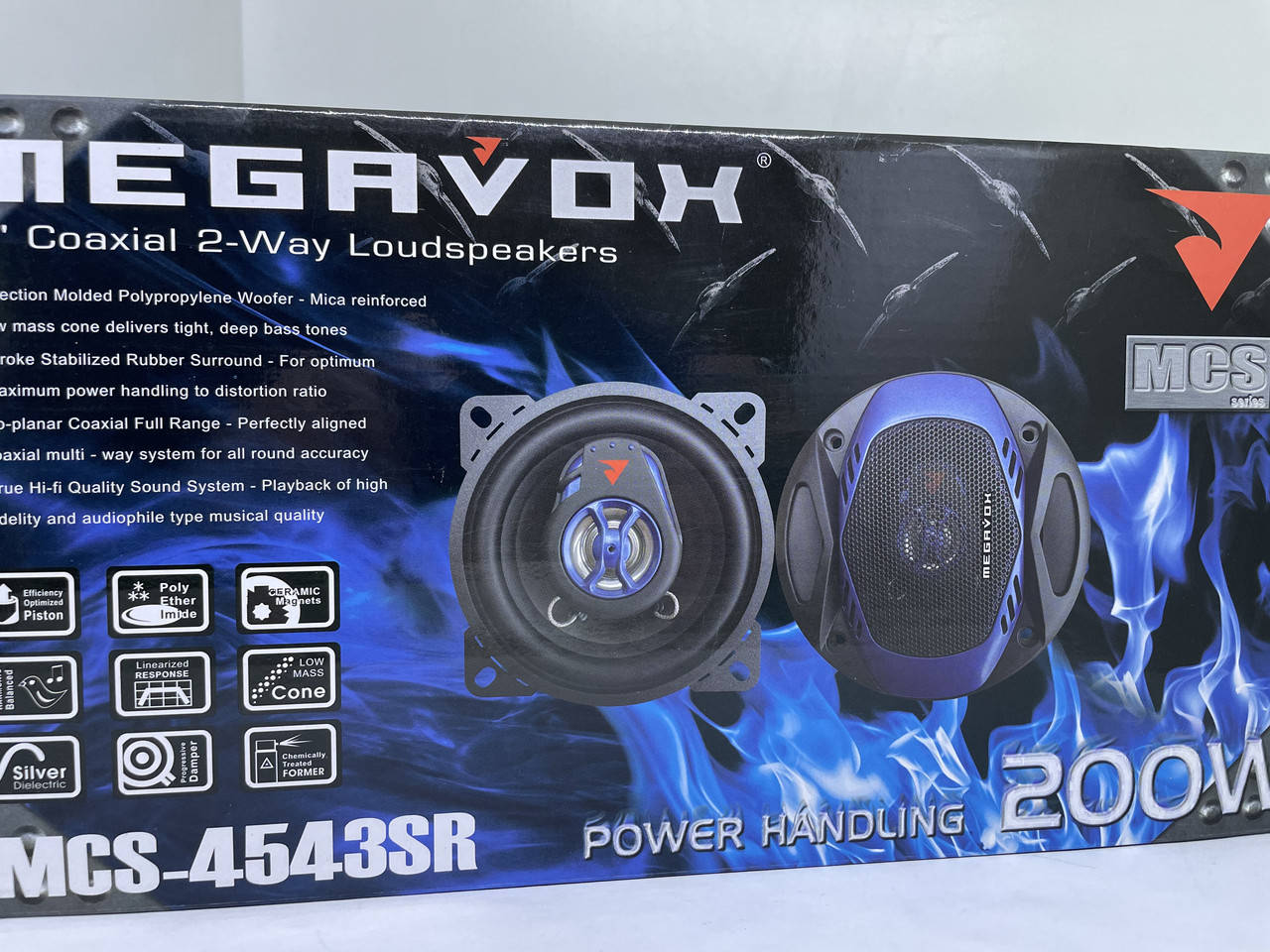 

Автоакустика 10см Megavox MCS-4543SR 200W 2х полосные