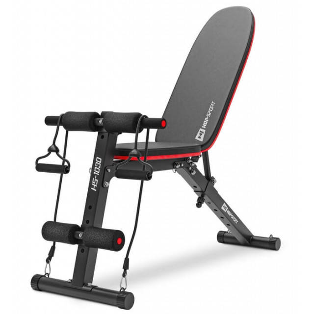 

Скамья тренировочная Hop-Sport HS-1030 с фиксатором для ног, Черный