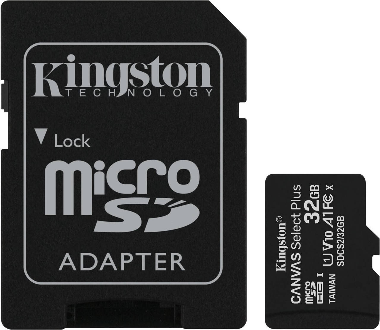 

Карта памяти MicroSDHC 32GB Kingston Canvas Select Plus class 10 UHS-I + adapter SD (SDCS2/32GB)