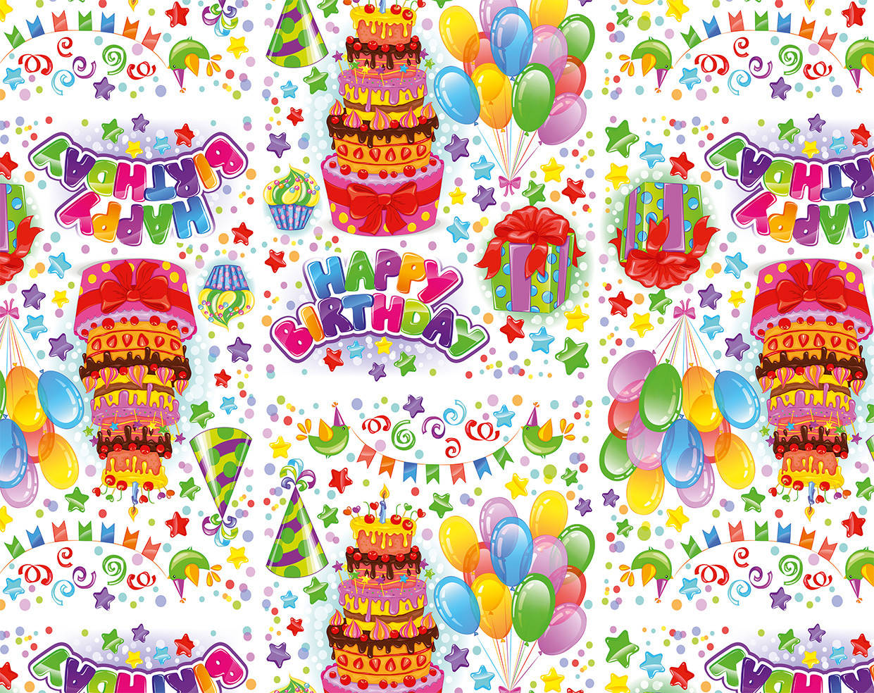

Подарочная бумага для упаковки "Happy Birthday", 5 шт/уп