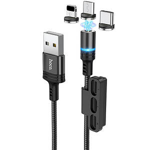 Дата кабель Hoco DU42 Magnetic 3in1 Lightning-microUSB-Type-C ,1m,