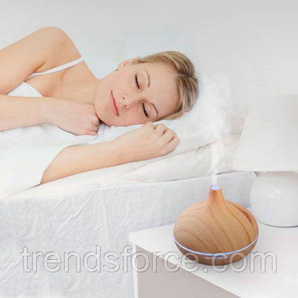 Зволожувач повітря арома лампа зі світлодіодним підсвічуванням Led Aroma Lamp велика світло-коричнева 184284, фото 2
