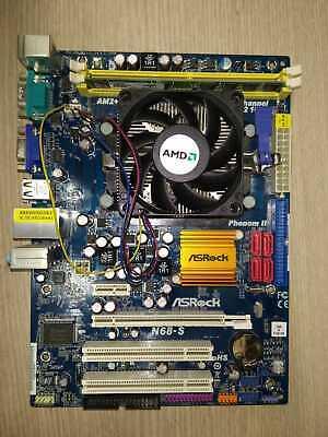 КОМПЛЕКТ 4 ЯДРА AMD - Мат. Плата sAM2+ ASRock на DDR 2 + Процесор Athlon X4 640 ( 4 ЯДРА по 3 Ghz КОЖНЕ )