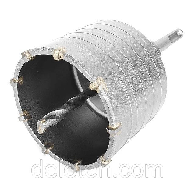 Комплект: свердло корончасте для бетону 75 мм+Перехідник SDS Plus 100 мм INTERTOOL SD-7075, фото 1