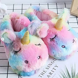 Тапки єдинороги Galxe райдужні для кігуруми домашні (закриті 32-35) krd0201